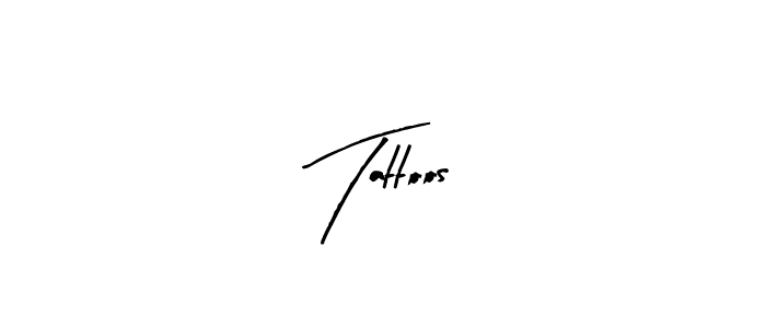 Make a beautiful signature design for name Tattoos. With this signature (Arty Signature) style, you can create a handwritten signature for free. Tattoos signature style 8 images and pictures png