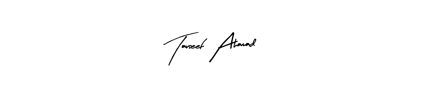 How to make Tauseef Ahamad signature? Arty Signature is a professional autograph style. Create handwritten signature for Tauseef Ahamad name. Tauseef Ahamad signature style 8 images and pictures png
