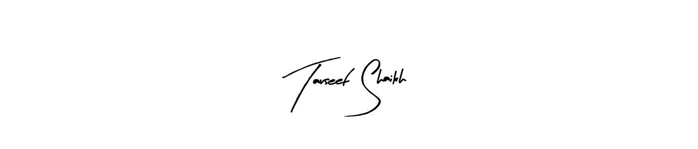 Create a beautiful signature design for name Tauseef Shaikh. With this signature (Arty Signature) fonts, you can make a handwritten signature for free. Tauseef Shaikh signature style 8 images and pictures png