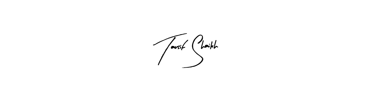 Use a signature maker to create a handwritten signature online. With this signature software, you can design (Arty Signature) your own signature for name Tausif Shaikh. Tausif Shaikh signature style 8 images and pictures png