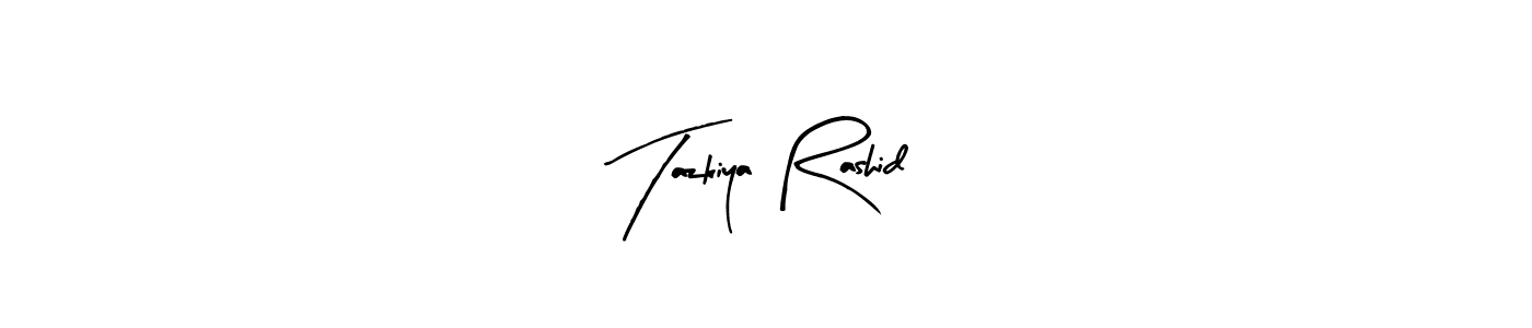 You can use this online signature creator to create a handwritten signature for the name Tazkiya Rashid. This is the best online autograph maker. Tazkiya Rashid signature style 8 images and pictures png