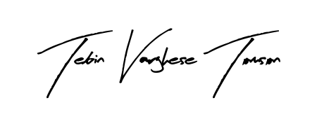 The Arty Signature font gives name Tebin Varghese Tomson a signature that looks effortless yet distinguished. Download high-res PNG instantly. Tebin Varghese Tomson signature style 8 images and pictures png