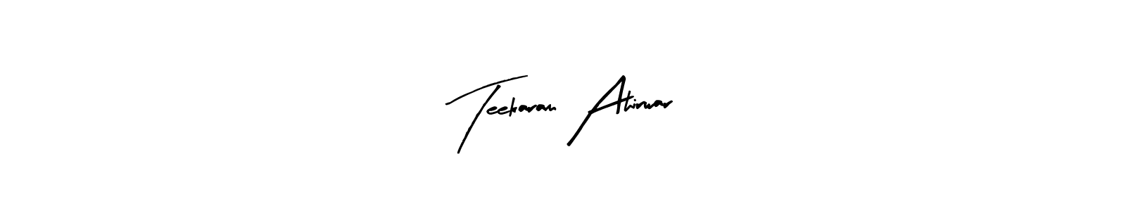 It looks lik you need a new signature style for name Teekaram Ahirwar. Design unique handwritten (Arty Signature) signature with our free signature maker in just a few clicks. Teekaram Ahirwar signature style 8 images and pictures png