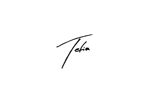 Use a signature maker to create a handwritten signature online. With this signature software, you can design (Arty Signature) your own signature for name Tefia. Tefia signature style 8 images and pictures png