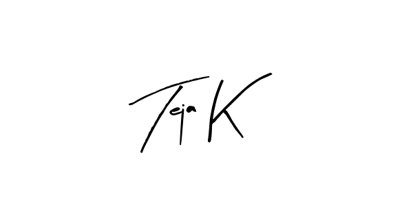How to make Teja K name signature. Use Arty Signature style for creating short signs online. This is the latest handwritten sign. Teja K signature style 8 images and pictures png