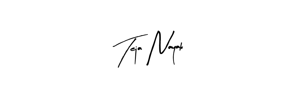 The best way (Arty Signature) to make a short signature is to pick only two or three words in your name. The name Teja Nayak include a total of six letters. For converting this name. Teja Nayak signature style 8 images and pictures png