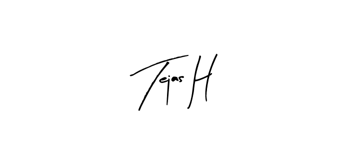 Make a beautiful signature design for name Tejas H. With this signature (Arty Signature) style, you can create a handwritten signature for free. Tejas H signature style 8 images and pictures png