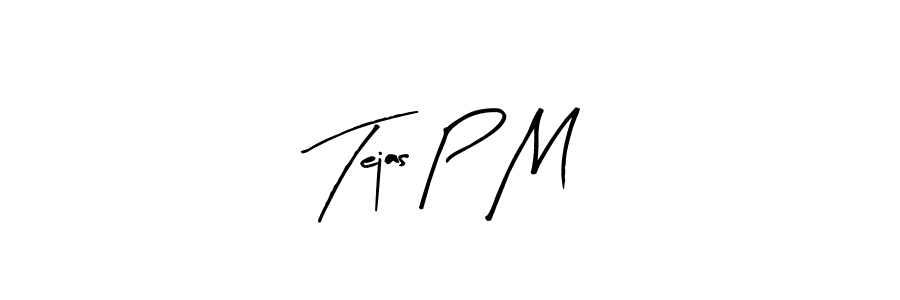 Tejas P M stylish signature style. Best Handwritten Sign (Arty Signature) for my name. Handwritten Signature Collection Ideas for my name Tejas P M. Tejas P M signature style 8 images and pictures png