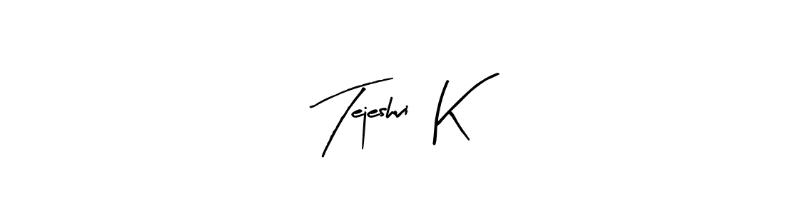 Arty Signature is a professional signature style that is perfect for those who want to add a touch of class to their signature. It is also a great choice for those who want to make their signature more unique. Get Tejeshvi  K name to fancy signature for free. Tejeshvi  K signature style 8 images and pictures png