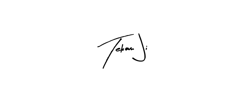 Arty Signature is a professional signature style that is perfect for those who want to add a touch of class to their signature. It is also a great choice for those who want to make their signature more unique. Get Tekam Ji name to fancy signature for free. Tekam Ji signature style 8 images and pictures png