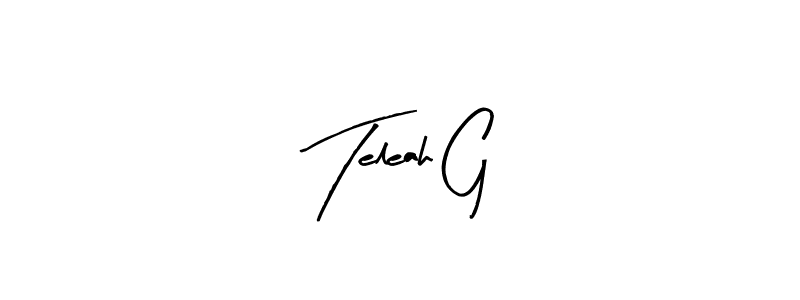 See photos of Teleah G official signature by Spectra . Check more albums & portfolios. Read reviews & check more about Arty Signature font. Teleah G signature style 8 images and pictures png