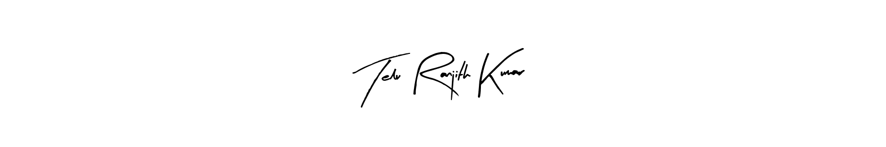 Arty Signature is a professional signature style that is perfect for those who want to add a touch of class to their signature. It is also a great choice for those who want to make their signature more unique. Get Telu Ranjith Kumar name to fancy signature for free. Telu Ranjith Kumar signature style 8 images and pictures png