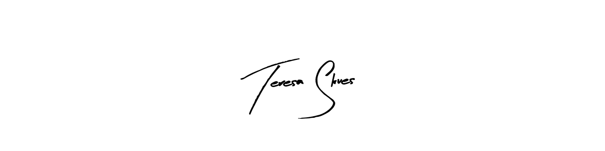 Teresa Skues stylish signature style. Best Handwritten Sign (Arty Signature) for my name. Handwritten Signature Collection Ideas for my name Teresa Skues. Teresa Skues signature style 8 images and pictures png