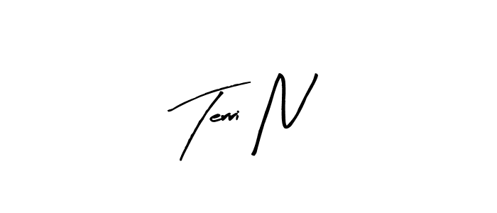 Terri N stylish signature style. Best Handwritten Sign (Arty Signature) for my name. Handwritten Signature Collection Ideas for my name Terri N. Terri N signature style 8 images and pictures png