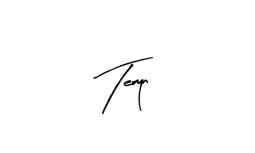 Use a signature maker to create a handwritten signature online. With this signature software, you can design (Arty Signature) your own signature for name Teryn. Teryn signature style 8 images and pictures png