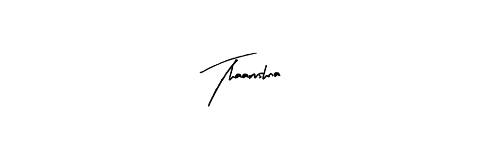 Similarly Arty Signature is the best handwritten signature design. Signature creator online .You can use it as an online autograph creator for name Thaarushna. Thaarushna signature style 8 images and pictures png