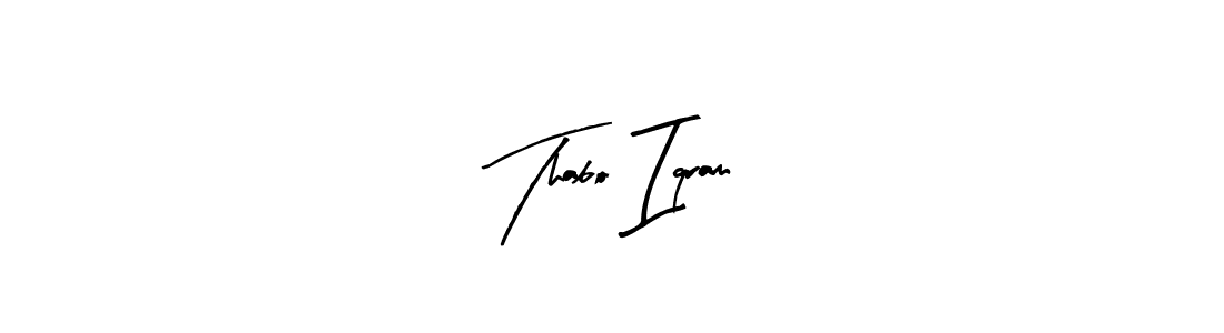 You should practise on your own different ways (Arty Signature) to write your name (Thabo Iqram) in signature. don't let someone else do it for you. Thabo Iqram signature style 8 images and pictures png