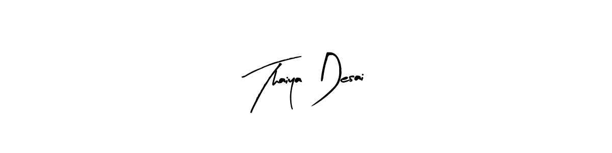 The best way (Arty Signature) to make a short signature is to pick only two or three words in your name. The name Thaiya Desai include a total of six letters. For converting this name. Thaiya Desai signature style 8 images and pictures png