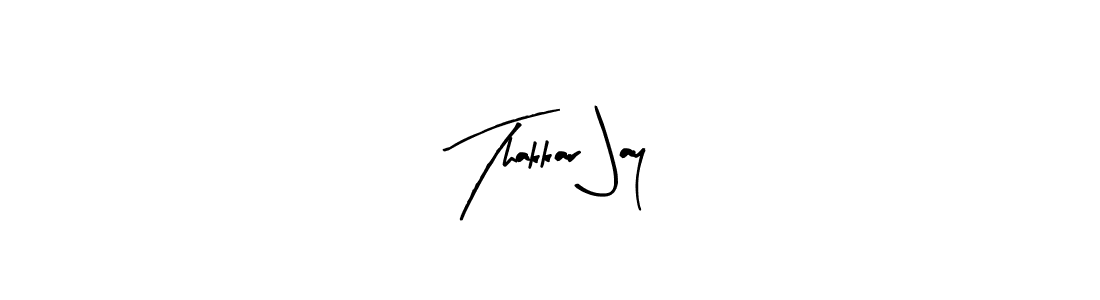 How to make Thakkar Jay name signature. Use Arty Signature style for creating short signs online. This is the latest handwritten sign. Thakkar Jay signature style 8 images and pictures png