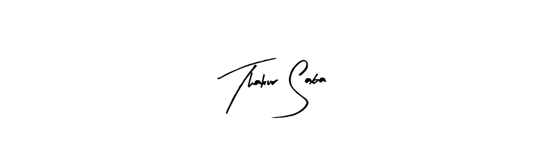 Arty Signature is a professional signature style that is perfect for those who want to add a touch of class to their signature. It is also a great choice for those who want to make their signature more unique. Get Thakur Saba name to fancy signature for free. Thakur Saba signature style 8 images and pictures png