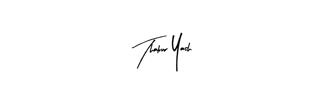 Similarly Arty Signature is the best handwritten signature design. Signature creator online .You can use it as an online autograph creator for name Thakur Yash. Thakur Yash signature style 8 images and pictures png