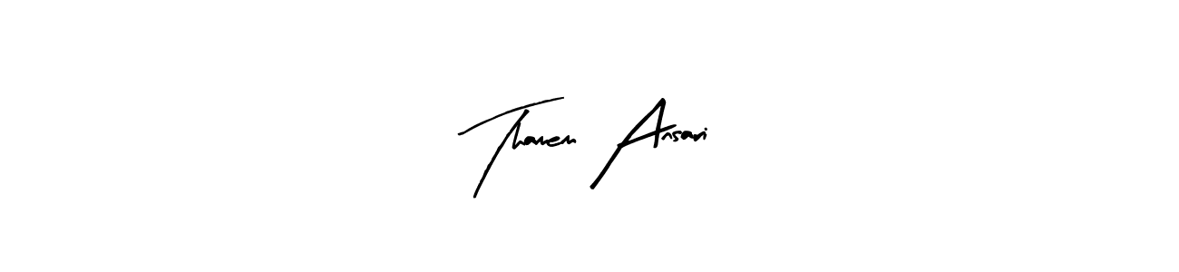 Thamem Ansari stylish signature style. Best Handwritten Sign (Arty Signature) for my name. Handwritten Signature Collection Ideas for my name Thamem Ansari. Thamem Ansari signature style 8 images and pictures png