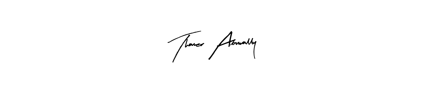 You can use this online signature creator to create a handwritten signature for the name Thamer Abuwally. This is the best online autograph maker. Thamer Abuwally signature style 8 images and pictures png