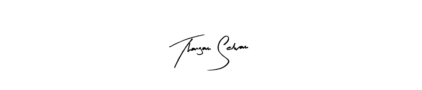The best way (Arty Signature) to make a short signature is to pick only two or three words in your name. The name Thangam Selvam include a total of six letters. For converting this name. Thangam Selvam signature style 8 images and pictures png