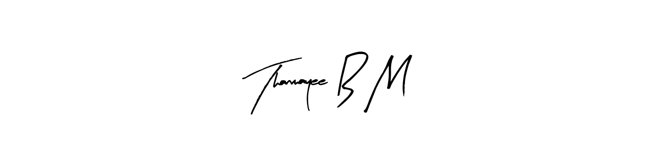 if you are searching for the best signature style for your name Thanmayee B M. so please give up your signature search. here we have designed multiple signature styles  using Arty Signature. Thanmayee B M signature style 8 images and pictures png