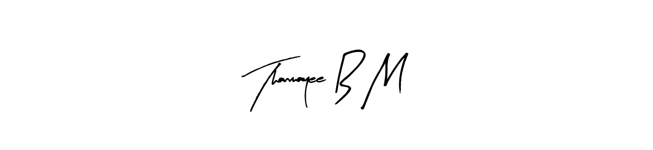 if you are searching for the best signature style for your name Thanmayee B M. so please give up your signature search. here we have designed multiple signature styles  using Arty Signature. Thanmayee B M signature style 8 images and pictures png