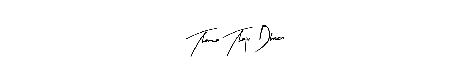 Create a beautiful signature design for name Thanza Thaju Dheen. With this signature (Arty Signature) fonts, you can make a handwritten signature for free. Thanza Thaju Dheen signature style 8 images and pictures png