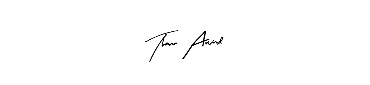 Use a signature maker to create a handwritten signature online. With this signature software, you can design (Arty Signature) your own signature for name Tharun Arvind. Tharun Arvind signature style 8 images and pictures png