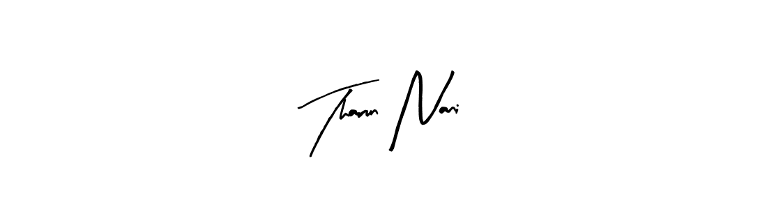 The best way (Arty Signature) to make a short signature is to pick only two or three words in your name. The name Tharun Nani include a total of six letters. For converting this name. Tharun Nani signature style 8 images and pictures png