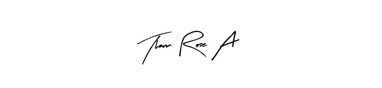 How to make Tharun Rose A name signature. Use Arty Signature style for creating short signs online. This is the latest handwritten sign. Tharun Rose A signature style 8 images and pictures png