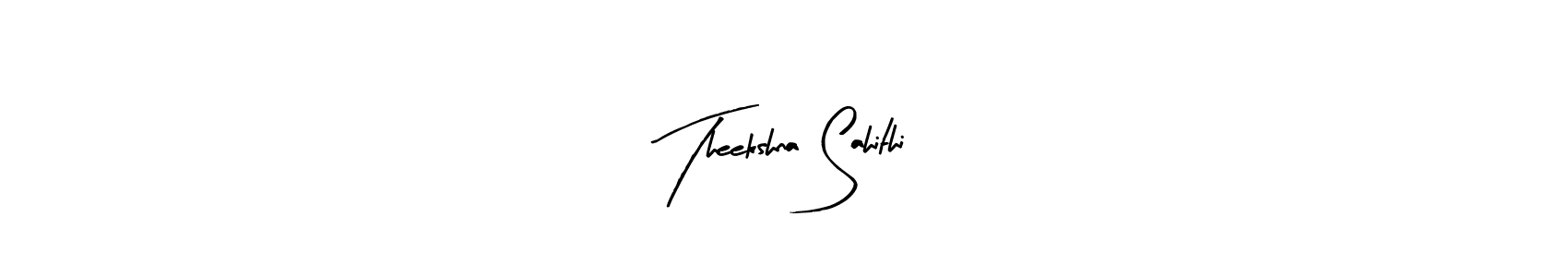 Make a beautiful signature design for name Theekshna Sahithi. With this signature (Arty Signature) style, you can create a handwritten signature for free. Theekshna Sahithi signature style 8 images and pictures png