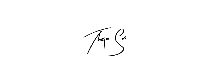 The best way (Arty Signature) to make a short signature is to pick only two or three words in your name. The name Theja Sri include a total of six letters. For converting this name. Theja Sri signature style 8 images and pictures png