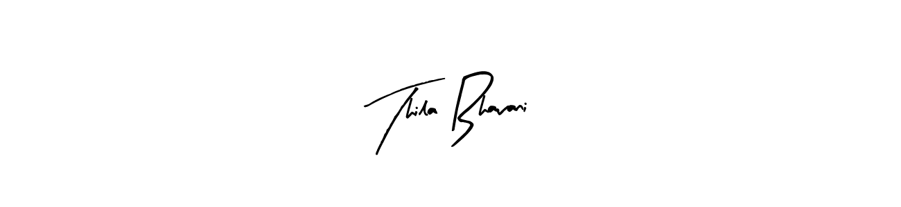 Arty Signature is a professional signature style that is perfect for those who want to add a touch of class to their signature. It is also a great choice for those who want to make their signature more unique. Get Thila Bhavani name to fancy signature for free. Thila Bhavani signature style 8 images and pictures png