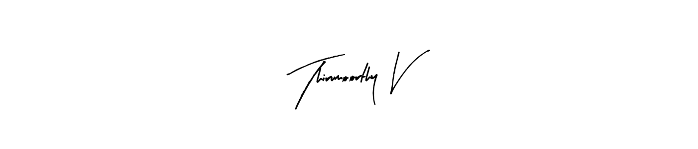 Arty Signature is a professional signature style that is perfect for those who want to add a touch of class to their signature. It is also a great choice for those who want to make their signature more unique. Get Thirumoorthy V name to fancy signature for free. Thirumoorthy V signature style 8 images and pictures png