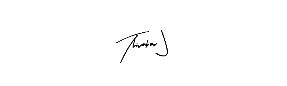 Arty Signature is a professional signature style that is perfect for those who want to add a touch of class to their signature. It is also a great choice for those who want to make their signature more unique. Get Thivakar J name to fancy signature for free. Thivakar J signature style 8 images and pictures png