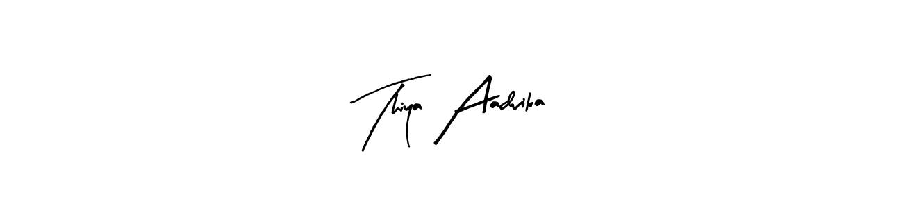 Use a signature maker to create a handwritten signature online. With this signature software, you can design (Arty Signature) your own signature for name Thiya Aadvika. Thiya Aadvika signature style 8 images and pictures png