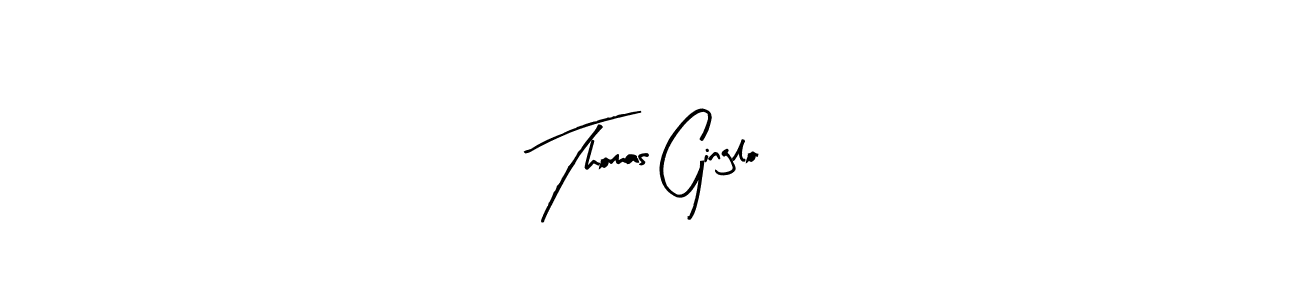 Arty Signature is a professional signature style that is perfect for those who want to add a touch of class to their signature. It is also a great choice for those who want to make their signature more unique. Get Thomas Ginglo name to fancy signature for free. Thomas Ginglo signature style 8 images and pictures png