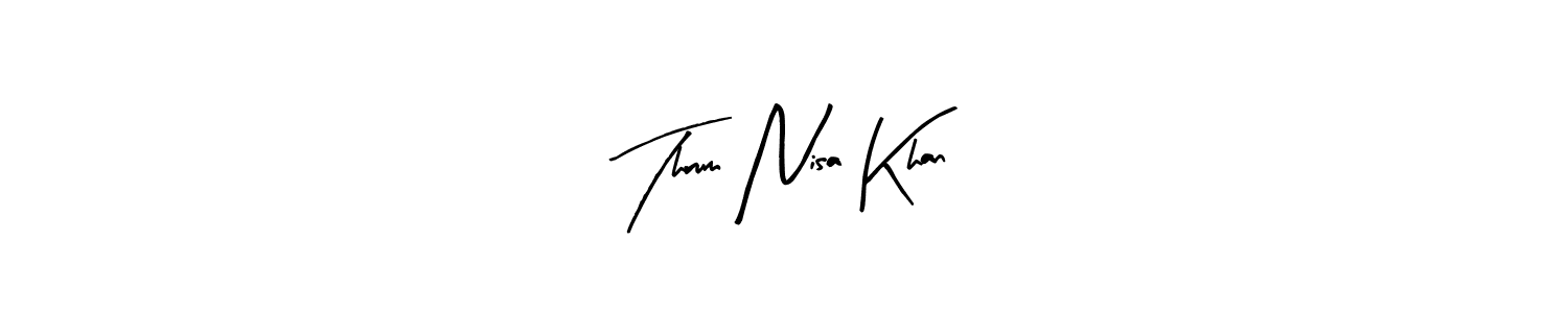 Make a beautiful signature design for name Thrum Nisa Khan. With this signature (Arty Signature) style, you can create a handwritten signature for free. Thrum Nisa Khan signature style 8 images and pictures png
