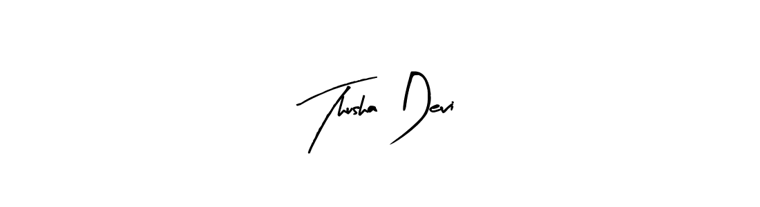 Make a beautiful signature design for name Thusha Devi. With this signature (Arty Signature) style, you can create a handwritten signature for free. Thusha Devi signature style 8 images and pictures png