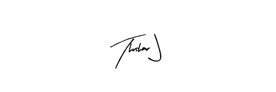 Use a signature maker to create a handwritten signature online. With this signature software, you can design (Arty Signature) your own signature for name Thushar J. Thushar J signature style 8 images and pictures png