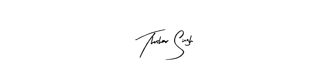 The best way (Arty Signature) to make a short signature is to pick only two or three words in your name. The name Thushar Singh include a total of six letters. For converting this name. Thushar Singh signature style 8 images and pictures png
