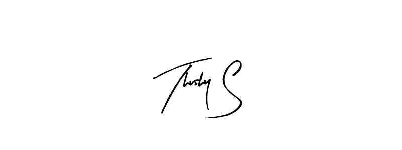 Create a beautiful signature design for name Thushy S. With this signature (Arty Signature) fonts, you can make a handwritten signature for free. Thushy S signature style 8 images and pictures png