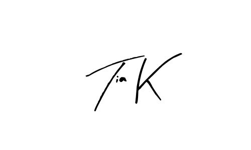 Similarly Arty Signature is the best handwritten signature design. Signature creator online .You can use it as an online autograph creator for name Tia K. Tia K signature style 8 images and pictures png