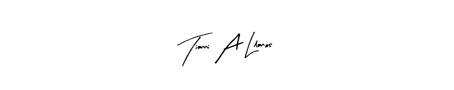 It looks lik you need a new signature style for name Tianni A Llanos. Design unique handwritten (Arty Signature) signature with our free signature maker in just a few clicks. Tianni A Llanos signature style 8 images and pictures png