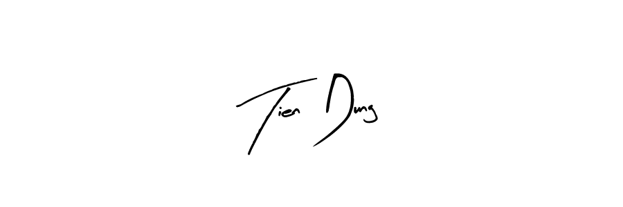 The best way (Arty Signature) to make a short signature is to pick only two or three words in your name. The name Tien Dung include a total of six letters. For converting this name. Tien Dung signature style 8 images and pictures png