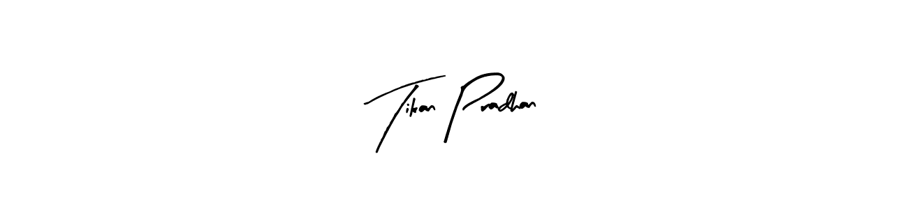 How to make Tikan Pradhan name signature. Use Arty Signature style for creating short signs online. This is the latest handwritten sign. Tikan Pradhan signature style 8 images and pictures png
